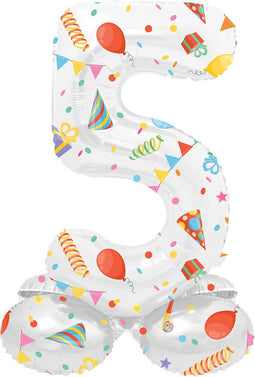 Folat - Staande folieballon Cijfer 5 Joyful Party - 72 cm