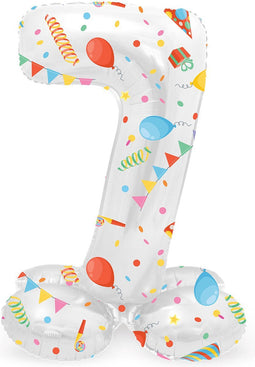 Folat - Staande folieballon Cijfer 7 Joyful Party - 72 cm