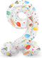 Folat - Staande folieballon Cijfer 9 Joyful Party - 72 cm