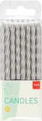 Folat - Zilveren taart kaarsjes 6 cm (16 stuks)
