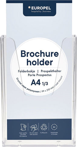 Folderhouder OPUS 2 wand 1/3 A4 transparant | 10 stuks