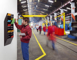 Folderrek Flexibox 6, 6 dispensers, A4, staand of liggend, verschillende hoogtes. Hoogtes