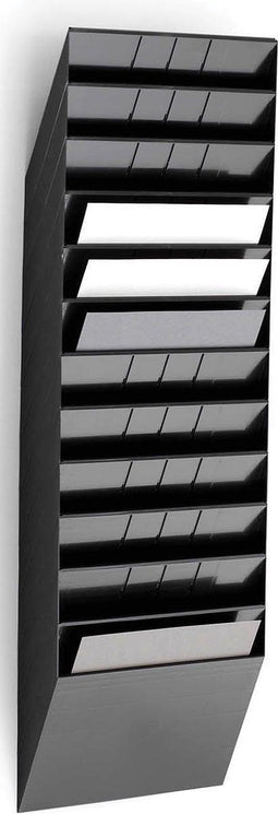 Folderrek Flexibox 6, 6 dispensers, A4, staand of liggend, verschillende hoogtes. Hoogtes