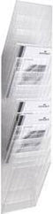 Folderrek Flexibox 6, 6 dispensers, A4, staand of liggend, verschillende hoogtes. Hoogtes