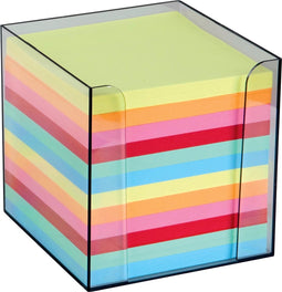 Folia memokubus 9,5x9,5x9,5 cm - Houder incl. gekleurde memoblaadjes