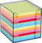 Folia memokubus 9,5x9,5x9,5 cm - Houder incl. gekleurde memoblaadjes