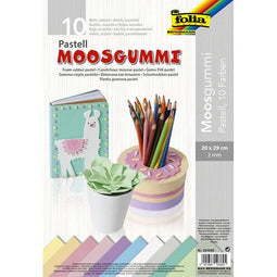 Folia Paper - Foam folia 20x29cm pastel 10 kleuren | 5 stuks