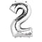 Folie Ballon Nummer 2 50x88 cm Zilver