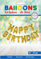 Folie Letter ballon 'Happy Birthday' Goudkleurig.