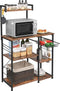 Goliving Keukenkast - Staand Keukenrek - Organizer - Hout - Bruin/Zwart - 90 x 40 x 132