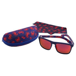 Sinner Thunder x Fish Fred - Zonnebril - Rode lens - Mat blauw