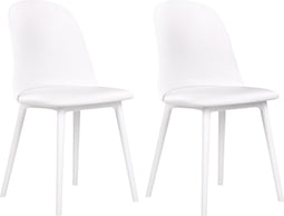 FOMBY - Set van 2 stoelen - Wit - Synthetisch materiaal