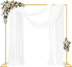 Fomcet 8FT x 8FT Achtergrondstandaard Heavy Duty met Basis, Goud