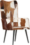 vidaXL Fauteuil harig echt leer bruin en wit