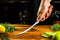 Forged Olive vis fileermes 18cm - Olijfhout - In Houten Giftbox