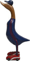Formule 1 race eend - 25x18x48 - Naturel/blauw/rood - Teak/bamboe