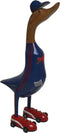 Formule 1 race eend - 25x18x48 - Naturel/blauw/rood - Teak/bamboe