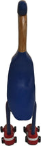 Formule 1 race eend - 25x18x48 - Naturel/blauw/rood - Teak/bamboe