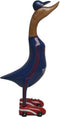 Formule 1 race eend - 25x18x48 - Naturel/blauw/rood - Teak/bamboe