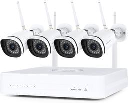 Foscam FN8108W-B4-1T Kit Beveiligingscamera Set - 4 Camera's - Draadloos - 1TB Geheugen - Nachtzicht 30m - Mesh netwerk - 3MP - Wifi - Wit