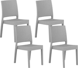 FOSSANO - Tuinstoel set van 4 - Lichtgrijs - Synthetisch materiaal