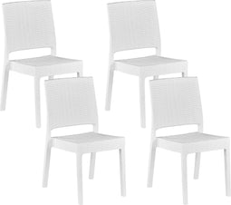FOSSANO - Tuinstoel set van 4 - Wit - Synthetisch materiaal