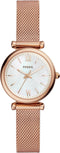 Fossil Carlie ES4433 Dameshorloge 28 mm - rosékleurig