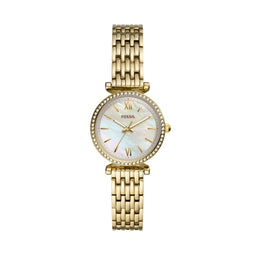 Fossil Carlie Mini ES4735 Dameshorloge 28mm - Goudkleurig