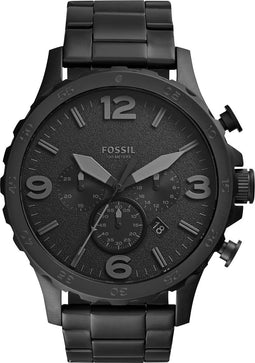 Fossil Nate JR1401 Herenhorloge 50 mm - Zwart