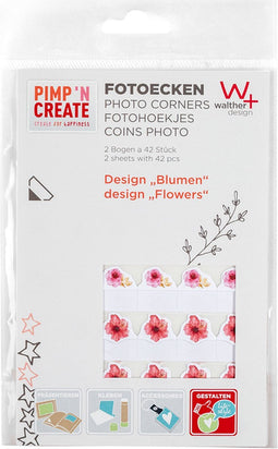 Fotohoeken walther design bloemen 2vel a 42 stuks