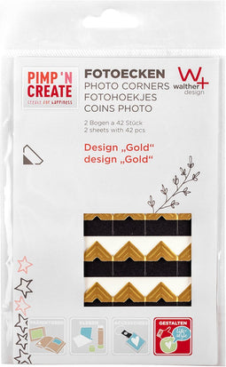 Fotohoeken walther design goud 2 vellen a 42 stuks