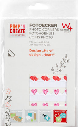 Fotohoeken walther design hartjes 2vel a 42 stuks