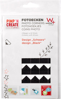 Fotohoeken walther design zwart 2vel a 42 stuks