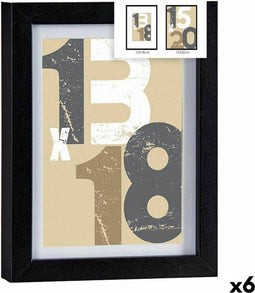Fotolijsten 18 x 23 x 2,5 cm Zwart Glas Hout MDF (6 Stuks)