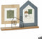 Fotolijsten 2 fotos Huis Zwart Bruin Hout MDF (36 x 26 x 6 cm) (6 Stuks)