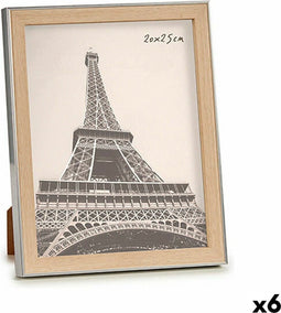 Fotolijsten 23 x 27 x 2 cm Zilverkleurig Bruin Plastic Glas (6 Stuks)