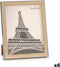 Fotolijsten 23 x 27 x 2 cm Zilverkleurig Bruin Plastic Glas (6 Stuks)