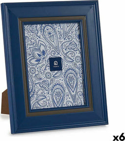 Fotolijsten 23 x 28 x 2 cm Kristal Blauw Plastic (6 Stuks)