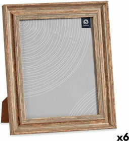 Fotolijsten 26 x 2 x 31 cm Kristal Hout Bruin Koper Plastic (6 Stuks)