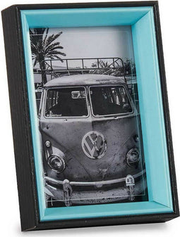 Fotolijsten 3 x 17 x 12 cm Kristal Zwart Blauw Hout MDF (6 Stuks)
