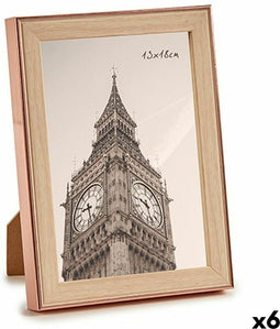 Fotolijsten Bruin Koper Plastic Glas (15,6 x 2 x 20,7 cm) (6 Stuks)