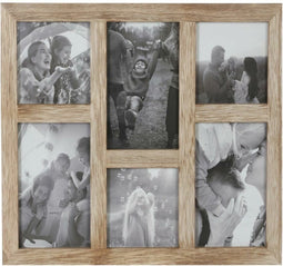 Fotolijsten DKD Home Decor 35 x 1,2 x 29 cm Kristal Natuurlijk Berg Hout MDF