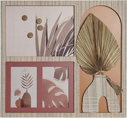 Fotolijsten DKD Home Decor 43 x 1,2 x 40 cm Natuurlijk Multicolour Hout MDF Boho