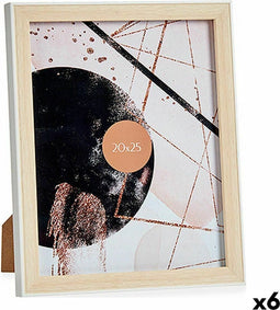 Fotolijsten Hout Bruin Wit Plastic Glas (22,6 x 2 x 27,6 cm) (6 Stuks)