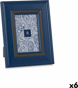 Fotolijsten Kristal Blauw Plastic (6 Stuks) (2 x 23 x 18 cm)