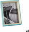 Fotolijsten Kristal Blauw Wit Hout MDF (3 x 22 x 17 cm) (6 Stuks)