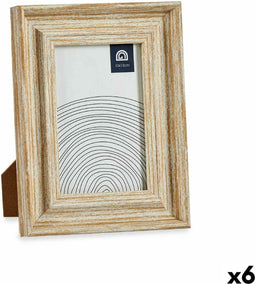 Fotolijsten Kristal Gouden Hout Bruin Plastic (16,2 x 2 x 21 cm) (6 Stuks)