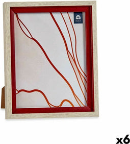 Fotolijsten Kristal Rood Hout Bruin Plastic (24 x 2 x 29 cm) (6 Stuks)
