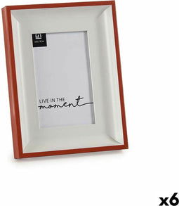 Fotolijsten Kristal Rood Wit Plastic (2,5 x 21 x 16 cm) (6 Stuks)