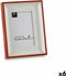 Fotolijsten Kristal Rood Wit Plastic (2,5 x 21 x 16 cm) (6 Stuks)